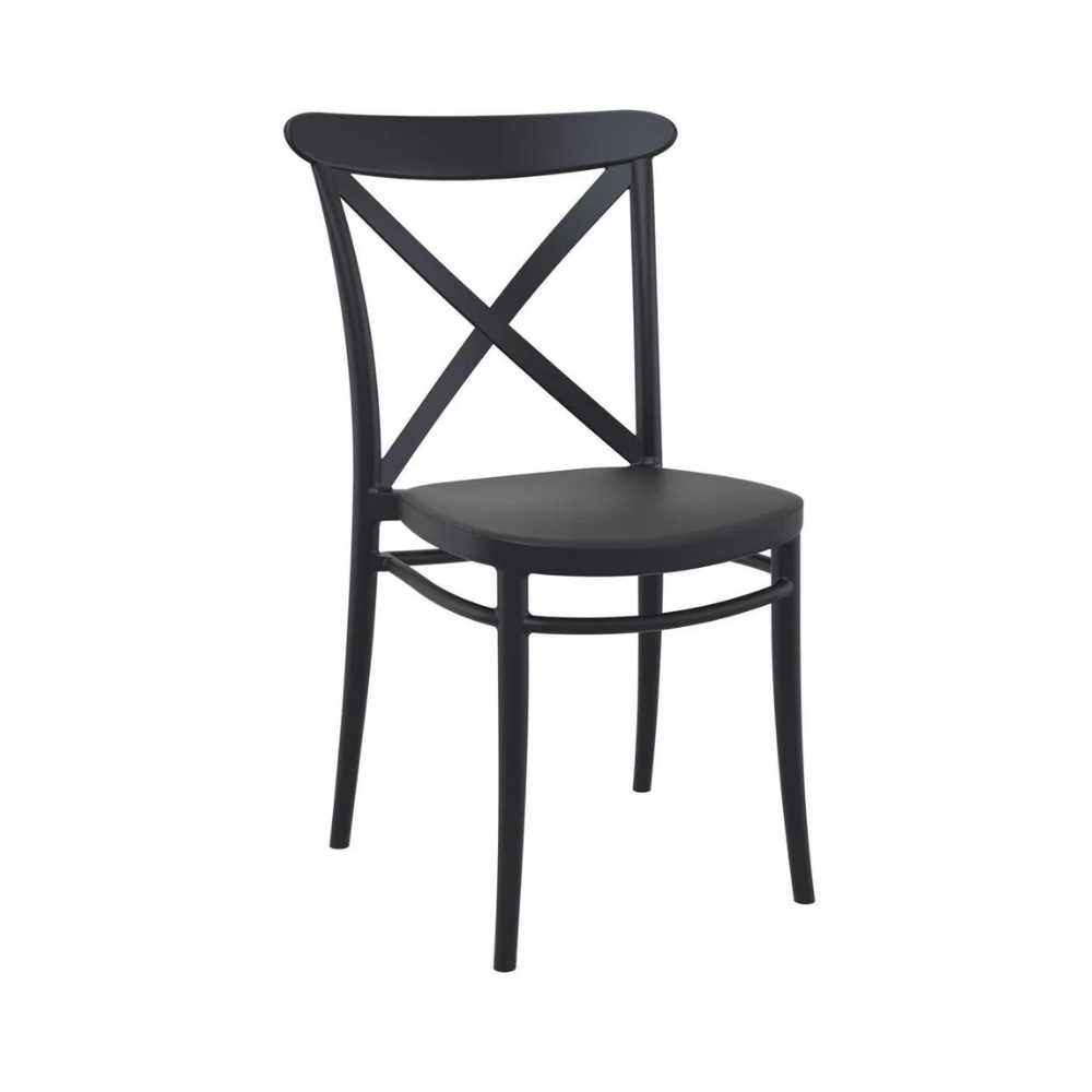 Cross Back Chair Black