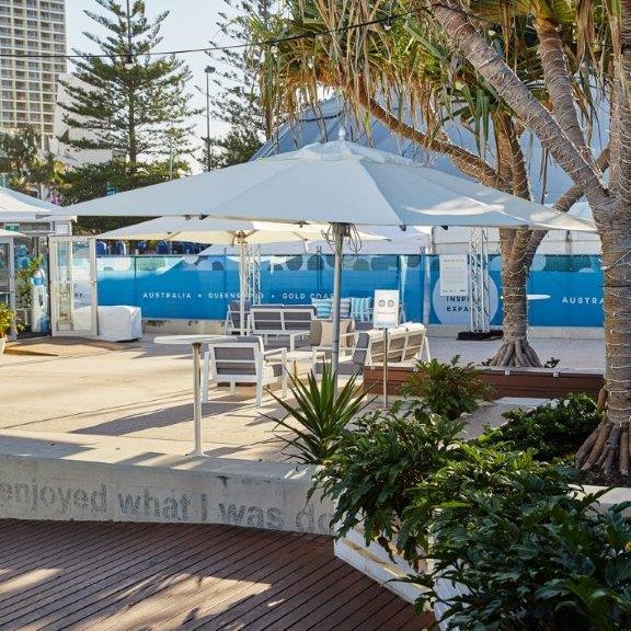 Market Umbrella Square White